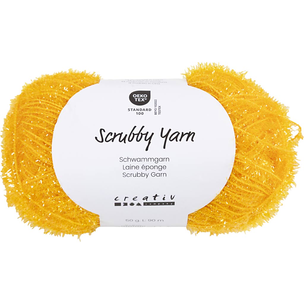 Fil éponge abrasif Creativ company, l: 90 m, jaune, 50 g 1 pelote