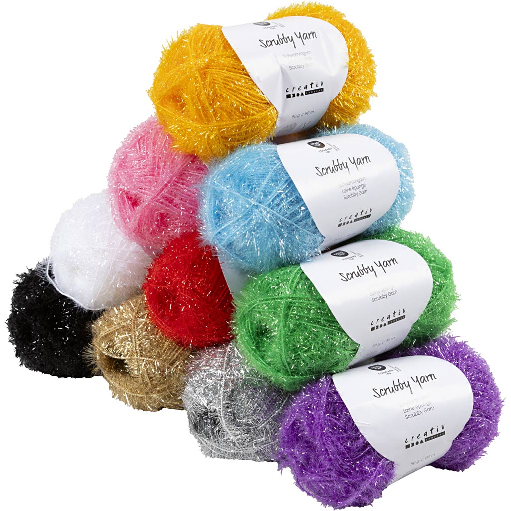Fil éponge de ponçage Creativ company, l: 10x90 m, différentes couleurs, 10x50 g 1 boîte