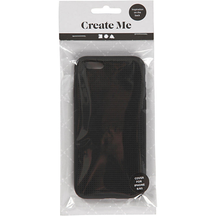 Coque iPhone brodée, taille 6 6s, taille 6,8x13,8 cm, épaisseur 8 mm, noir, 1 pièce