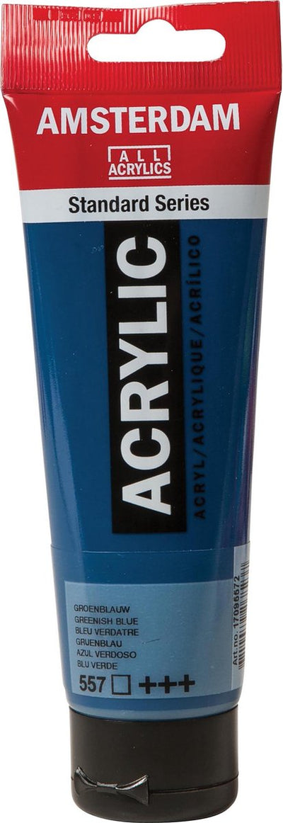 Peinture acrylique série standard Amsterdam tube 120 ml vert bleu 557