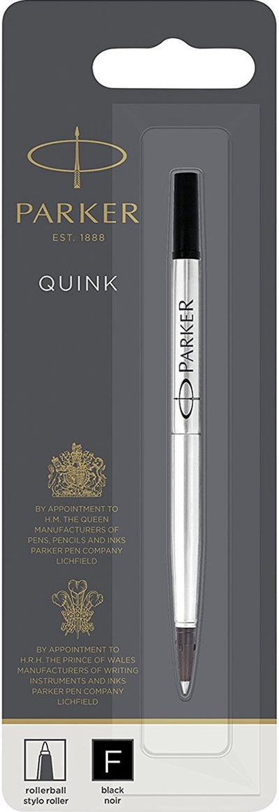 Recharge d'encre pour stylo roller Parker | point fin | encre noire quink | 1 pièce