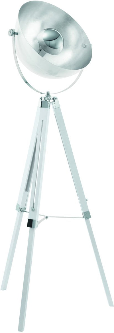 Lampadaire Eglo covaleda - e27 - 164 cm - trépied - blanc argent