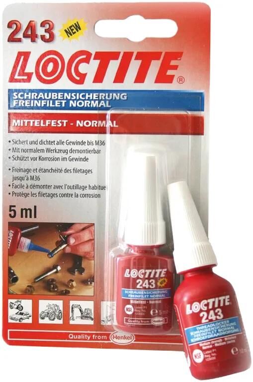Protection des vis Loctite 243 rétention des vis tube de 5 ml résistance moyenne