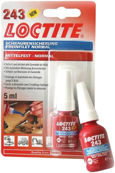 Protection des vis Loctite 243 rétention des vis tube de 5 ml résistance moyenne