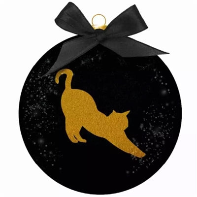 APPONDANT CADEAUX BALLE DE JOURNAL Silhouette chat Gold Black