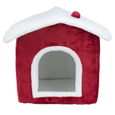 Trixie Noël panier de chat maison rouge blanc