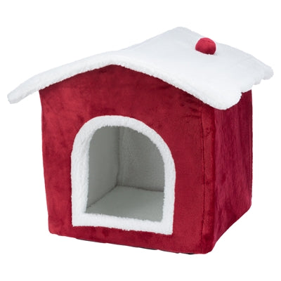 Trixie Noël panier de chat maison rouge blanc