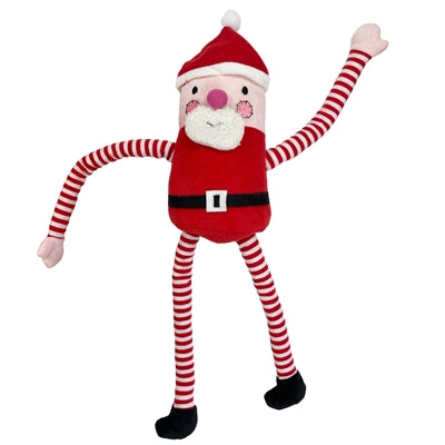 Heureux animal de compagnie tire mes jambes Santa