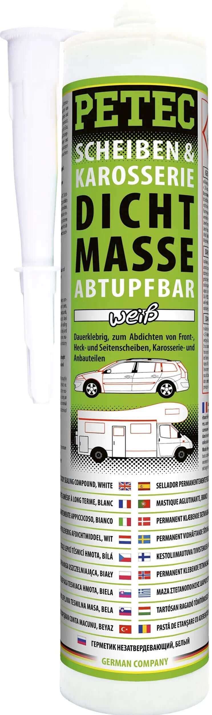 Pâte d'étanchéité Petec, mastic de carrosserie pour pare-brise et carrosserie, cartouche de mastic d'étanchéité pour pare-brise