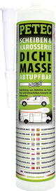 Pâte d'étanchéité Petec, mastic de carrosserie pour pare-brise et carrosserie, cartouche de mastic d'étanchéité pour pare-brise