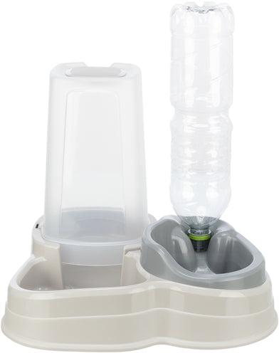 Trixie Voerdistenser et distributeur d'eau en plastique gris taupe
