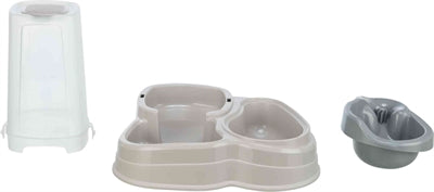 Trixie Voerdistenser et distributeur d'eau en plastique gris taupe