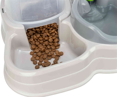 Trixie Voerdistenser et distributeur d'eau en plastique gris taupe