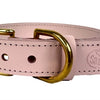 Chien de collier sazzz courageux en cuir rose clair