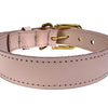 Chien de collier sazzz courageux en cuir rose clair