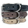 Chien de collier sazzz nomade en cuir vintage marron