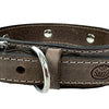 Collier Sazzz chien boho trésor pierre vintage en cuir brun