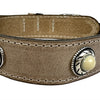 Collier Sazzz chien boho trésor pierre vintage en cuir beige