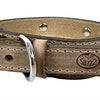 Collier Sazzz chien boho trésor pierre vintage en cuir beige