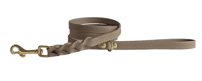 Sazzz chien ceinture passion tressée en cuir taupe