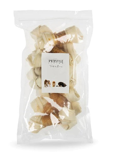 Petstyle vivant noué Bot blanc avec poulet