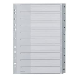 Leitz gris 1 à 10 onglets A4 en polypropylène
