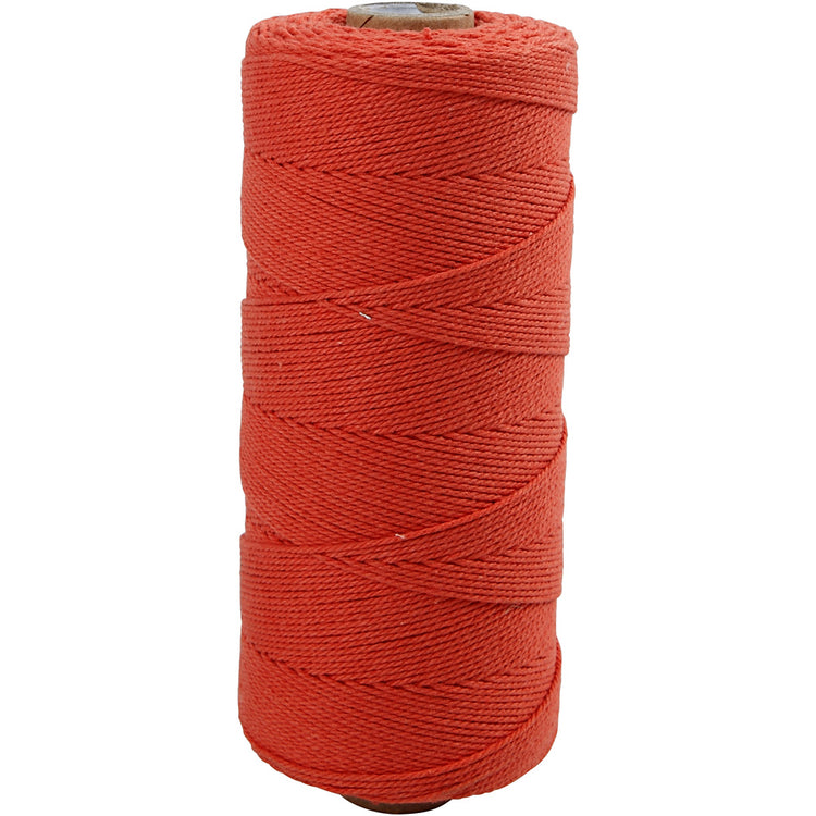 Cordon Macramé Company, L: 315 m, épaisseur 1 mm, qualité mince 12 12, orange, 220 g 1 balle