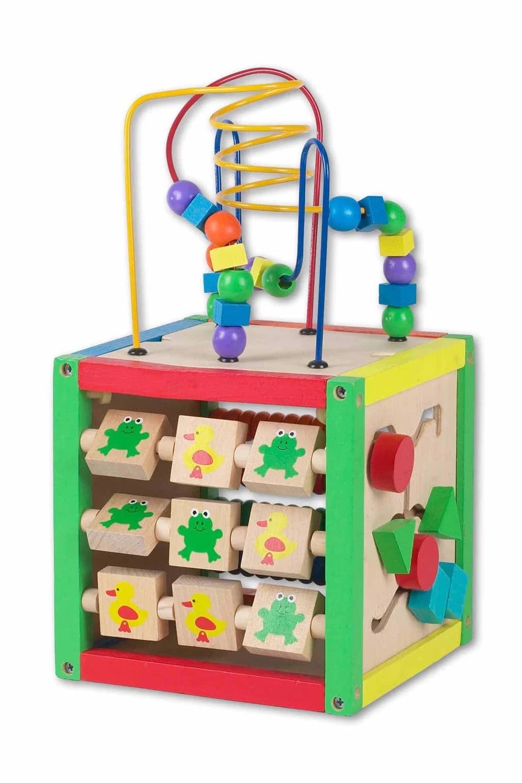 Beeloo Wooden Activities Cube en cuir