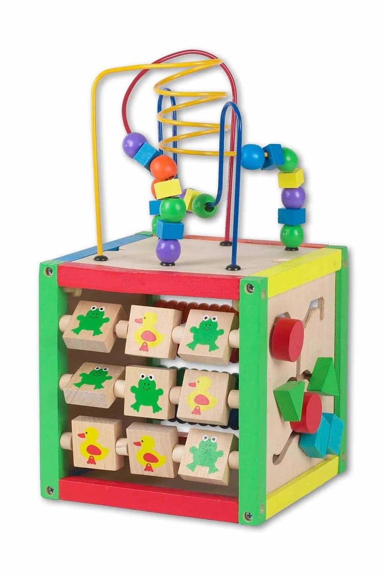 Beeloo Wooden Activities Cube en cuir