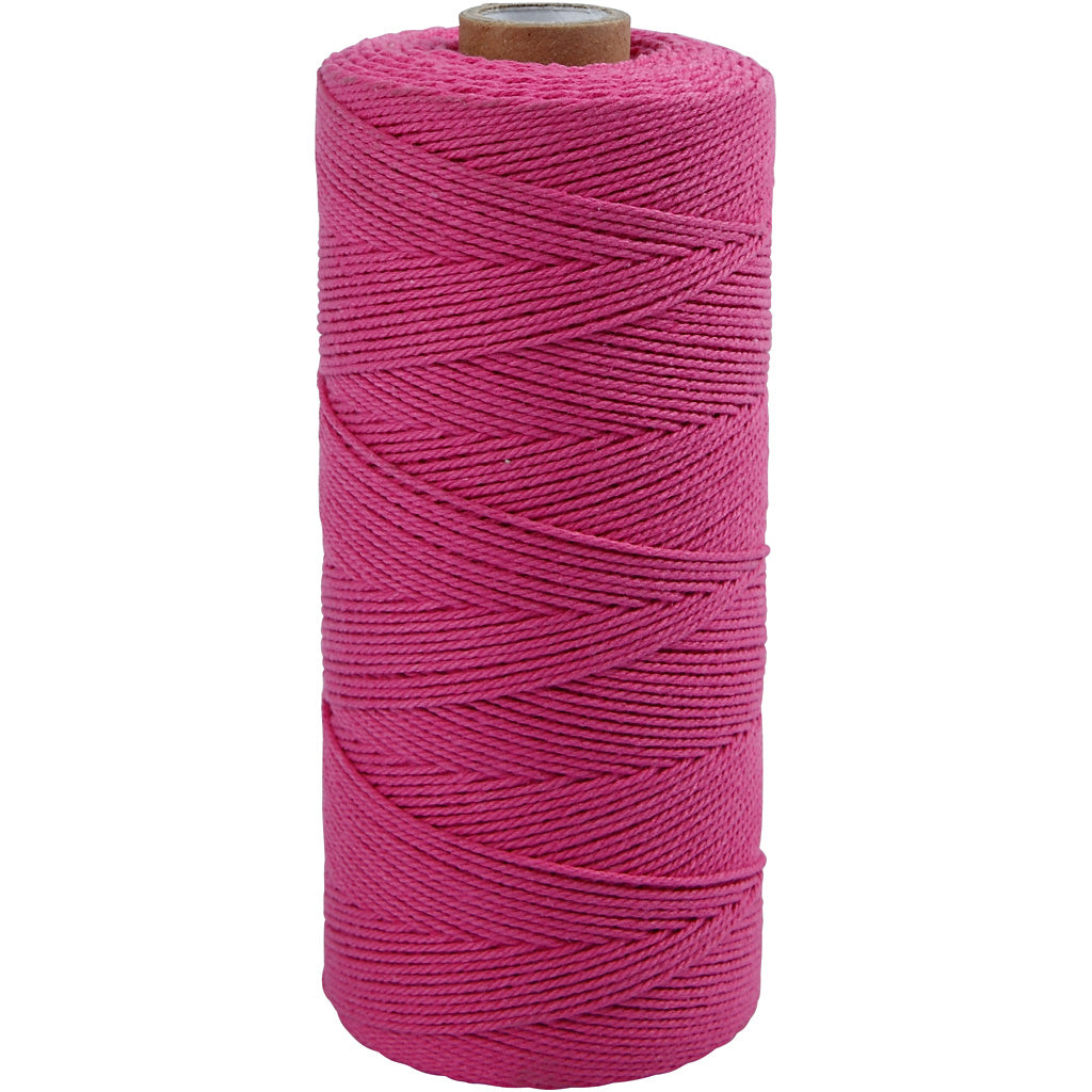 Cordon macramé Creativ company, l: 315 m, épaisseur 1 mm, fin qualité 12 12, rose, 220 gr 1 pelote