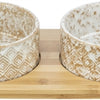 Trixie Ensemble d'alimentation du seau d'eau en céramique Bamboo White Nature