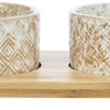 Trixie Ensemble d'alimentation du seau d'eau en céramique Bamboo White Nature