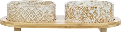 Trixie Ensemble d'alimentation du seau d'eau en céramique Bamboo White Nature