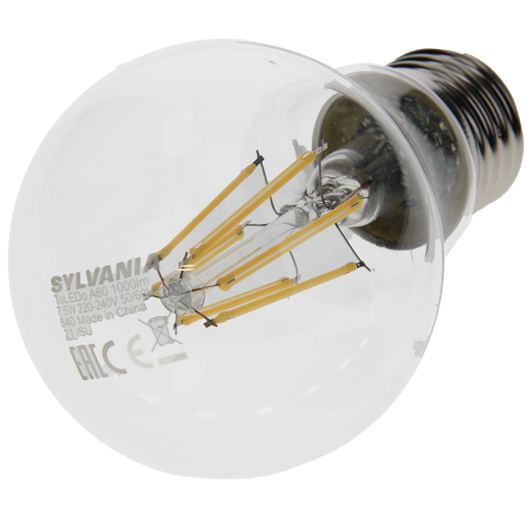 Sylvania 1056546 - syl poire kw e27 clair 1000lm 7,5w=72w | 6 pièces