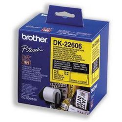 Ruban d'étiquetage en aluminium brother dk-22606 noir sur jaune