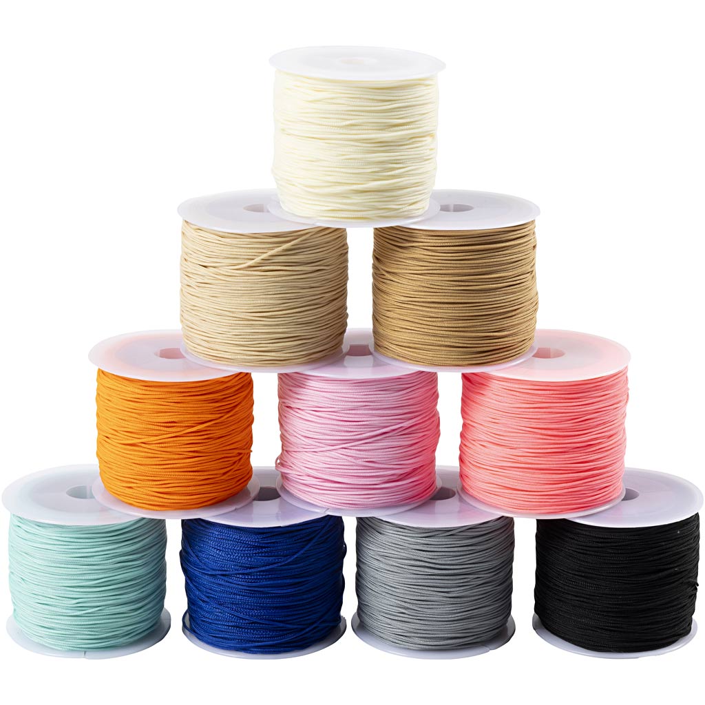 Cordon polyester Creativ company, épaisseur 0,6 mm, coloré, 10x50 m 1 boîte