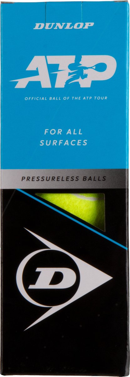 Dunlop atp 4 balles de tennis - jaune - 3 pièces