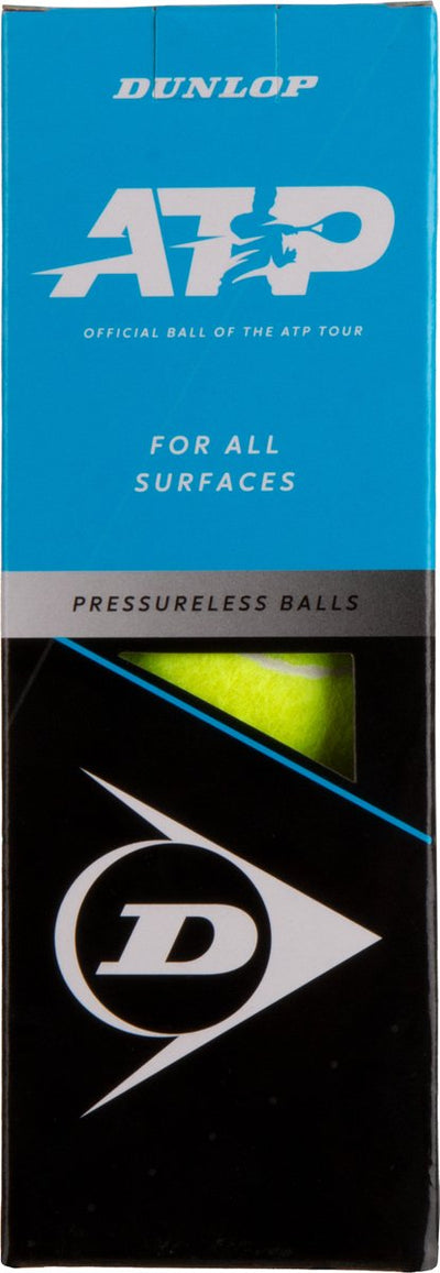 Dunlop atp 4 balles de tennis - jaune - 3 pièces
