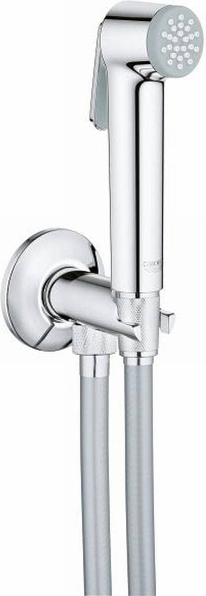 Ensemble de douchette Grohe tempesta-f trigger spray 30 - 1 type de jet - rond - avec support - avec valve d'équerre intégrée - flexible lisse - 125cm - chromé