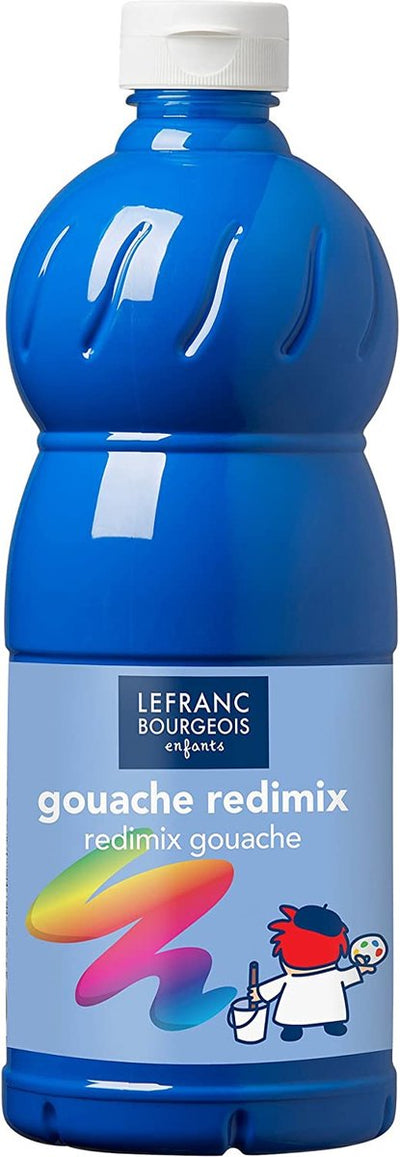 Lefranc bourgeois l b peinture gouache redimix cyan bleu primaire 500ml