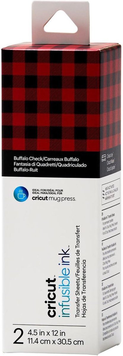Feuille de transfert d'encre infusible Cricut Joy rouge, noir
