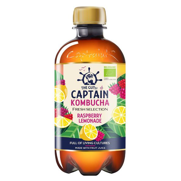 The Gutsy Captain Kombucha Limonade Fraîche Framboise Bio (12x 400ml) (sphère)