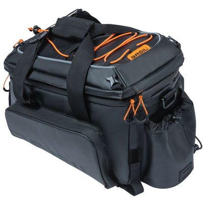 Basil Miles XL Pro Luggage Menace Sac, noir orange, étanche, 9-36L, adapté aux vélos électriques