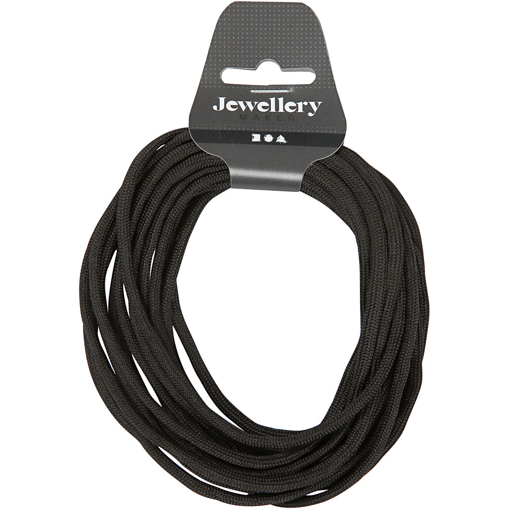 Cordon macramé Creativ company, l: 5 mm, noir, 4 m 1 rouleau