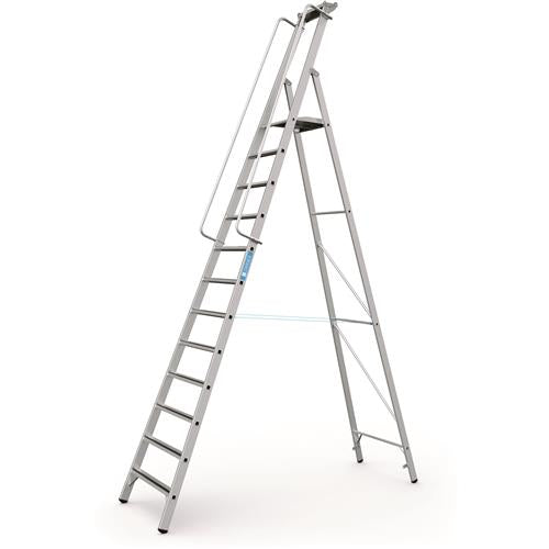 Escalier plateforme Zarges + main courante meistertritt s 12tr