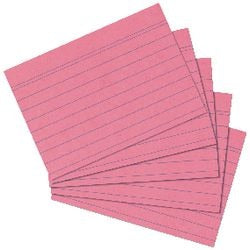 Abi fiches herlitz a6 175 g/m² rouge ligné 100 pièces