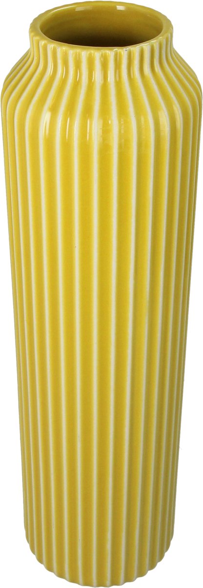 Vase collection HD grès moutarde 10,5x10,5x35,5cm