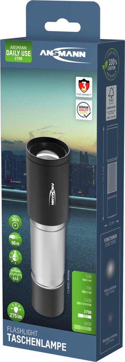 Lampe de poche Ansmann 270b 275 lumens