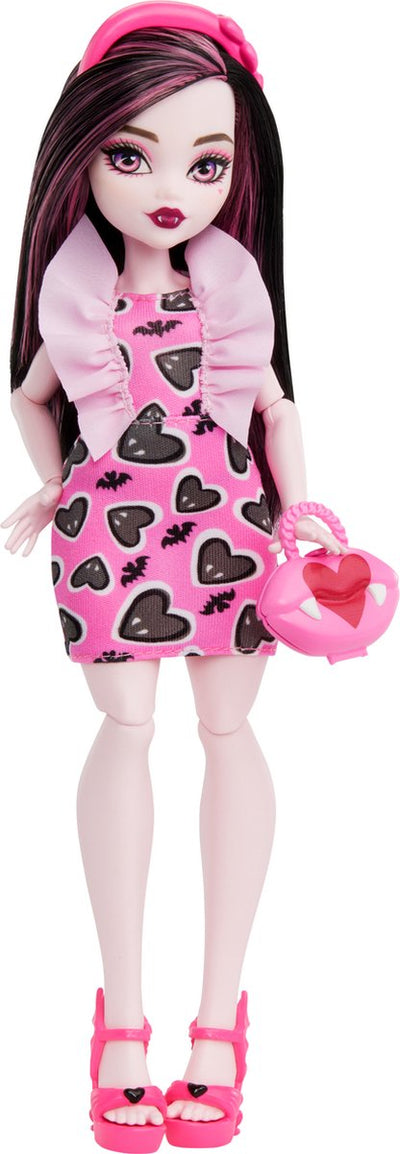 Mattel monster high draculaura poupée, poupée mannequin, femme, 4 ans, garçon fille, 150 mm, 128 g
