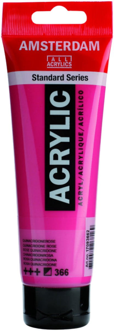 Peinture acrylique série standard Amsterdam tube 120 ml rose quinacridone 366